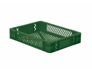 Euronorm-stapelbak 7l 75x400x300mm Wanden/bodem Opengewerkt Groen - 1