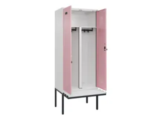 PBM-locker met bank,HxBxD 2120x800x815mm,2vak,vak B 400mm,draaigrendel - 1