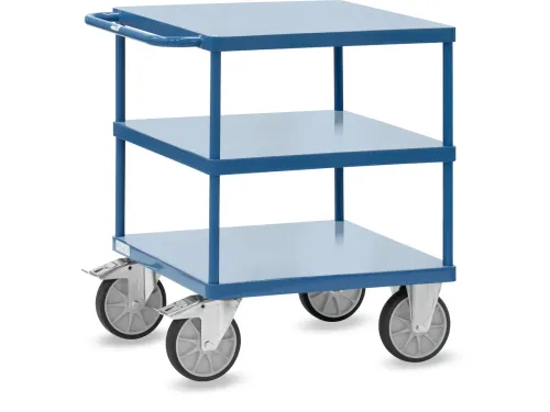 Tafelwagen 2417B 600kg 700x700mm 3 etages Staalplaat RAL5007