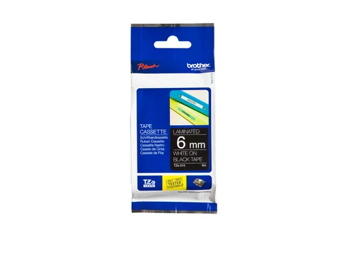 Labeltape Brother P-touch TZe-315 standaard 6mm wit op zwart