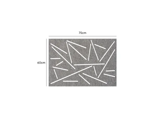 Akoestisch Bureaupaneel met patroon uitsnede 60x75cm Grijs