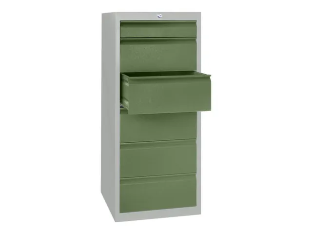 ladekast HxBxD 1200x500x600mm 6laden slot RAL7035 front RAL6011