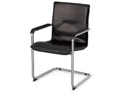 Beklede Stoel Swingframe Verchroomd Zwart Kunstleer Armleuningen