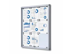 Vitrinekast Mededelingenbord Fire-proof schuifdeuren 9xA4