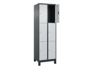 lockerkast,HxBxD 1950x600x500mm,2x3vakken,vak B 300mm,cil.-slot,voeten - 1