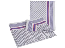 geweven theedoek LxB 900mmx500mm katoen wit/blauw ruitpatroon