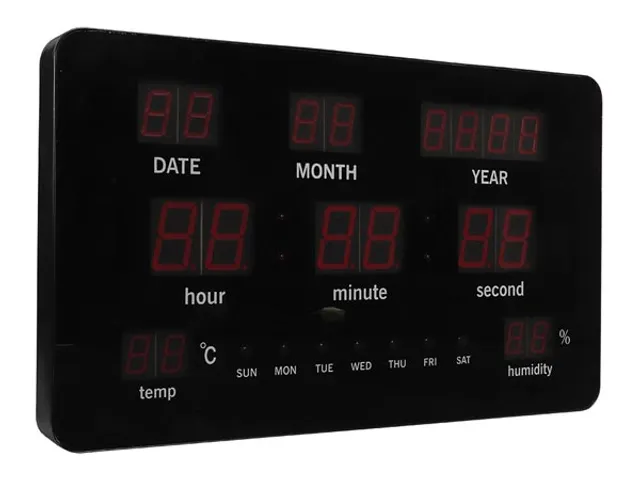 Digitale wandklok Zwart LED-display 37.5x25.5cm