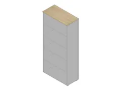 kantoorstelling 2000x900x450mm 5 OH 4xhouten vloer aluminium eiken