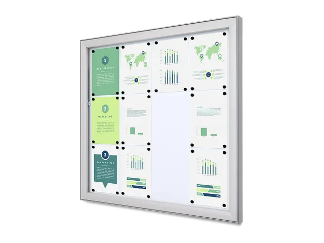 Vergrendelbaar Notitiebord Outdoor Extra Deep 12x A4 Basic SCSLE