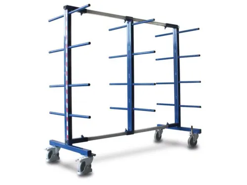 Draagarmwagen 400kg Dubbelzijdig 3 Staanders 24 Liggers Ral5010