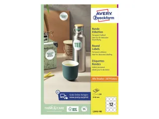 Etiket Avery L3416-10 rond 60mm wit 120stuks - 2