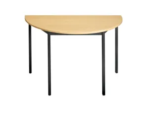 Tafel Halfrond 120x60 Cm Frame Zwart Blad Beuken - 1