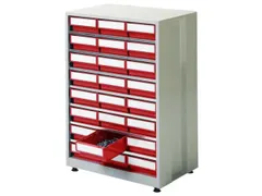 Stellingkast Hxbxd 410X605X870Mm 24Bakken Rood Frame Ral7035