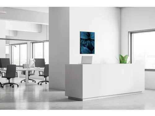 Wanddecoratie Textiel Set A1 Botanische Bladeren Blauw