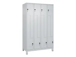 Z-garderobekast,HxBxD 1950x1200x500mm,vak B 150/300mm,draaigrendel