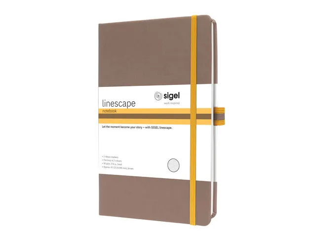 Cahier Linescape A5 brun ligné couverture rigide