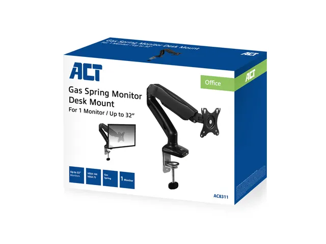 Monitorarm ACT office met gasveer 1 scherm