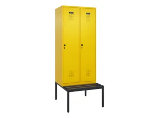 locker met bank,HxBxD 2120x800x815mm,2vak,vak B 400mm,draaigrendel - 2