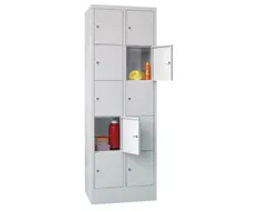 lockerkast,RAL 7035,HxBxD 1850x600x500mm,2x5vakken,vak B 300mm