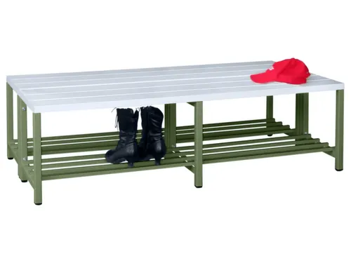 dubbele zitbank,HxLxD 430x2000x740mm,onderstel RAL6011