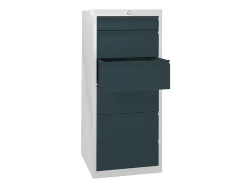 ladekast 1200x500x600mm 6laden cilinderslot RAL7035 front RAL7016