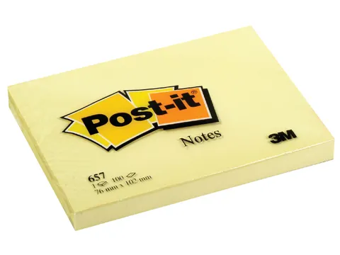 Memoblok 3M Post-it 657 76x102mm geel