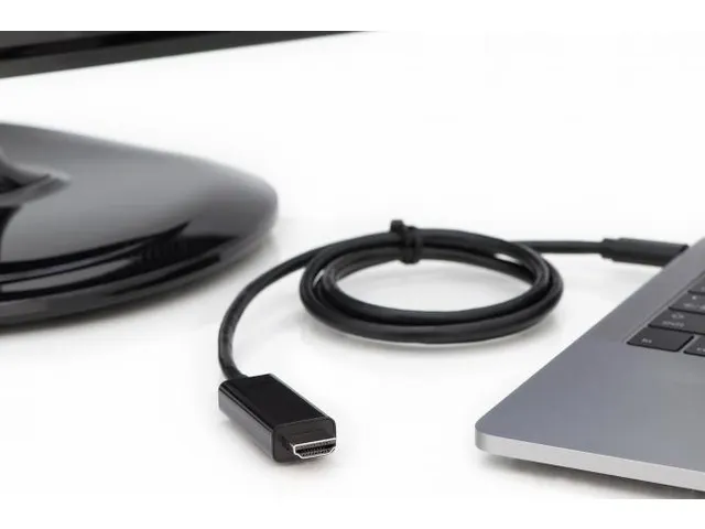 USB Adapterkabel Type-C naar HDMI A St/St 2m 4K/60Hz 18GB zwart/goud