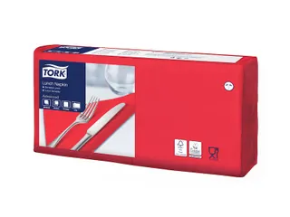 Tork 477210 Lunchservet 33x33cm 2-laags 1/4 vouw 10x200st Rood - 2