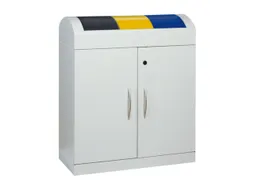 Afvalverzamelstation 3x45 Liter Romp Ral 7035 Ral 1003/ral5010/ral7016