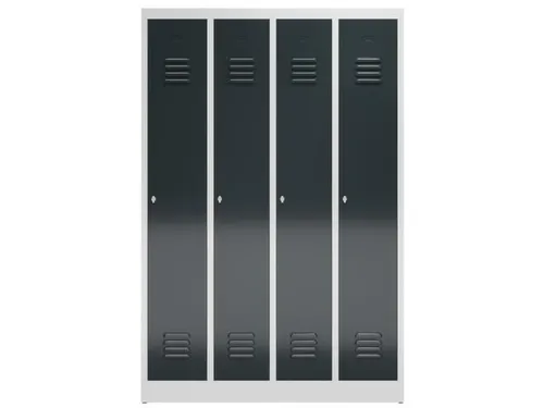 garderobekast 1800x1185x500mm 4vak klink sokkel romp RAL7035 RAL7016