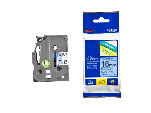 Labeltape Brother P-touch TZe-541 standaard 18mm zwart op blauw