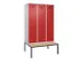 armoire vestiaire avec banc noir et blanc,HxlxP 2120x1200x815mm