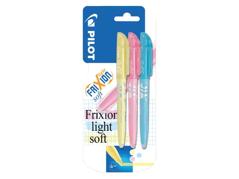 Markeerstift Pilot Frixion Light Soft Medium Blauw Geel Roze blister