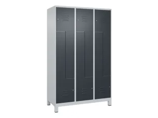 Z-garderobekast,HxBxD 1950x1200x500mm,vak B 200/400mm,cil.-slot,voeten - 1