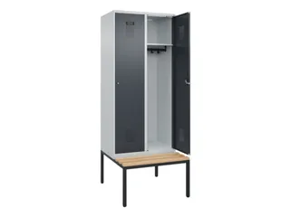 locker met bank,HxBxD 2120x800x815mm,2vak,vak B 400mm,cilinderslot - 1