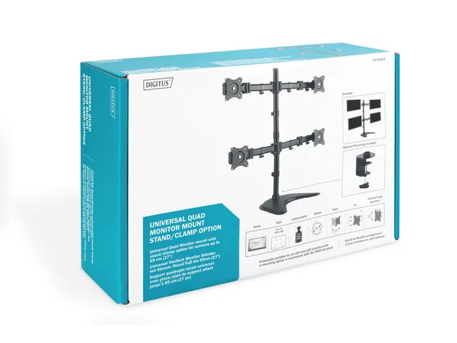 Support 4 écrans Noir