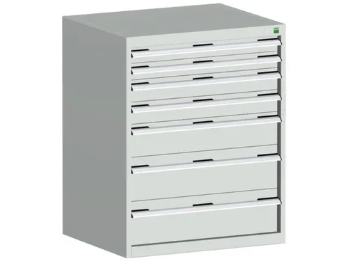 ladekast HxBxD 1000x800x750mm 7laden romp RAL7035 front RAL7035