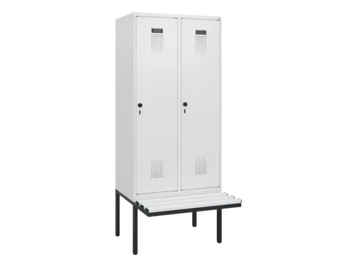 locker met bank,HxBxD 1950x800x815mm,2vak,vak B 400mm,draaigrendel