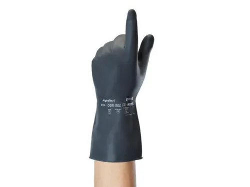 Ansell AlphaTec 87-118 latex handschoenen zwart maat 7,5 12 paar