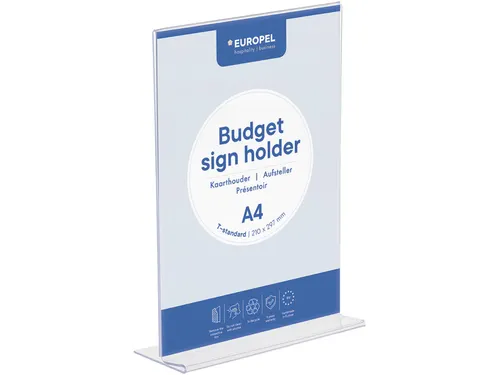 Kaarthouder A4 Glashelder Polystyreen T-Stand