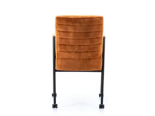 Vergaderstoel Albany Cognac Velours Zwart 4-poots frame - 3