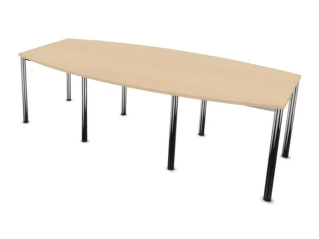 vergadertafel,HxBxD 740x2400x1200mm,vatvormig,NE-esdoorn