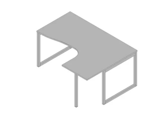 hoek-bureau,HxBxD 730x1600x1200mm,blad grijs,verdieping rechts