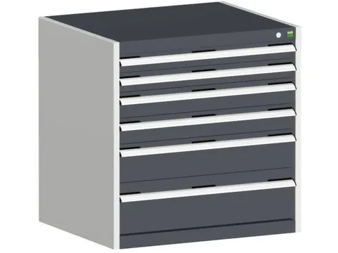 ladekast HxBxD 800x800x650mm 6laden romp RAL7035 front RAL7016