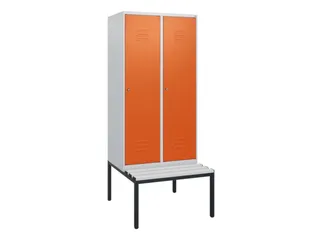 locker met bank,HxBxD 1950x800x815mm,2vak,vak B 400mm,cil.-slot - 1