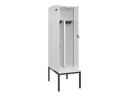 PBM-locker met bank,HxBxD 2120x600x815mm,2vak,vak B 300mm,draaigrendel