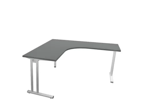 bureau in vrije vorm,HxBxD 740x1600x1600mm,vrije vorm,MS-donkergrijs