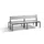 omkleedbank,HxLxD 796x2000x760mm,HPL zilvergrijs,frame staal RAL7021