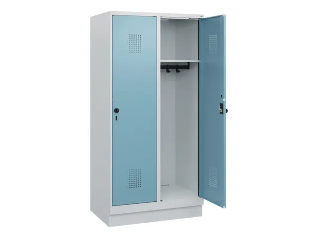 schoollocker,HxBxD 1630x800x500mm,2vak,vak B 400mm,draaigrendel,sokkel