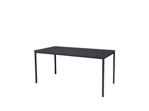 Domino Basic Tafel Vaste Hoogte 160x80 houtprint schaduw zwart 4-poots